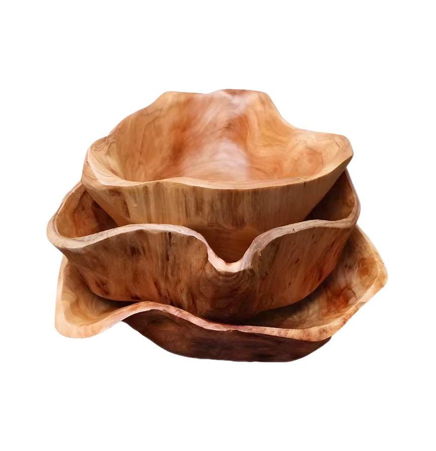 Handgefertigte Naturholz Schale als Kerzenständer – Best Bougie rustikale Wohndeko