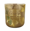 Exklusive hochwertige Duftkerze Golden Ginkgo mit goldenem Blatt-Dekor – Best Bougie Luxus