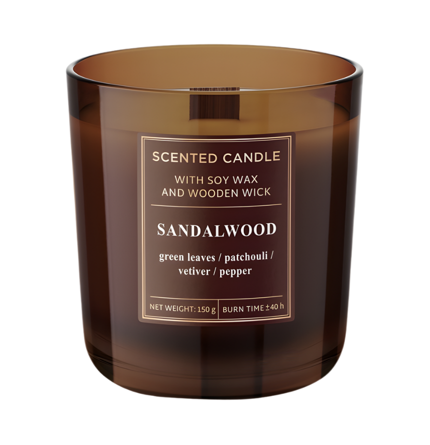 Rustikale langanhaltende Duftkerze Wood Collection mit Holznote – Best Bougie Natur-Design