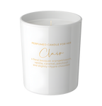 Elegante hochwertige Duftkerze Clair im minimalistischen weißen Glas – Best Bougie Premium-Raumduft