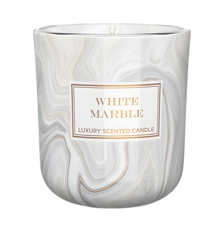 Moderne Design-Duftkerze Marble Black & White im Marmor-Look – Best Bougie Premium