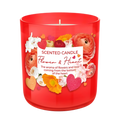 Romantische hochwertige Duftkerze Flower & Hearts – Best Bougie Geschenkidee für Frauen
