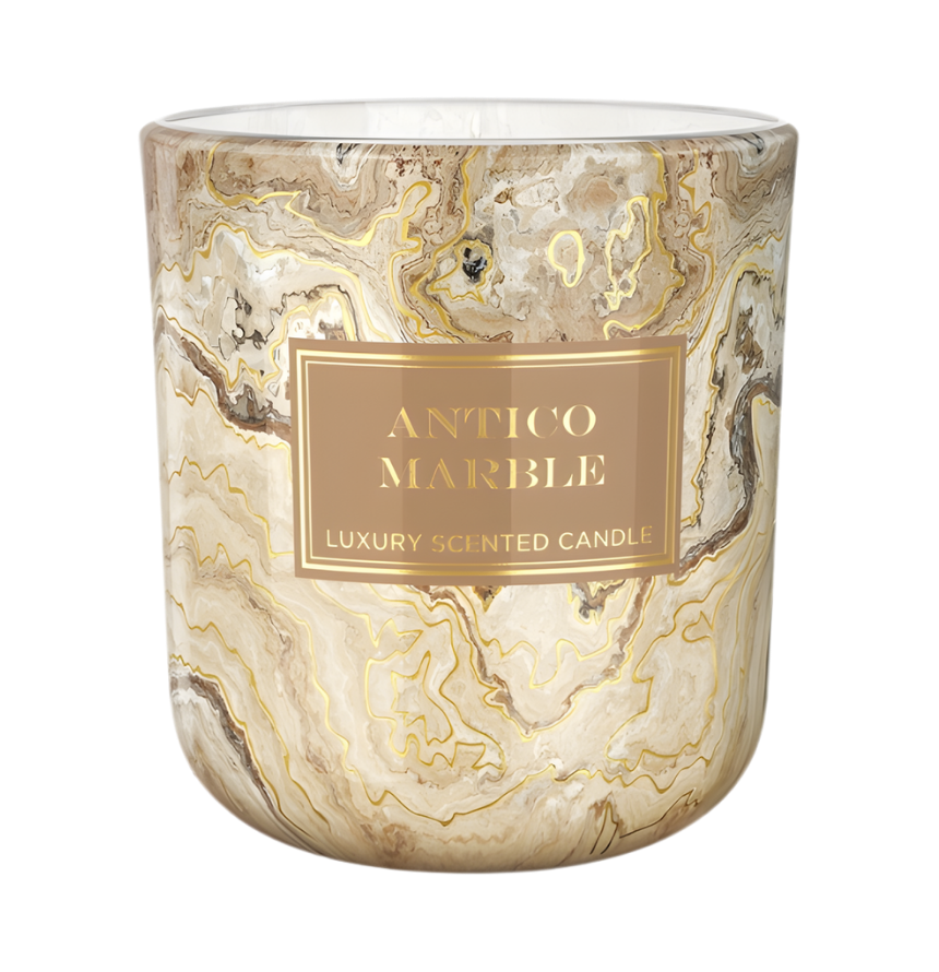 Hochwertige Duftkerze Antico Marble im antiken Marmor-Design – Best Bougie Premium Dekor