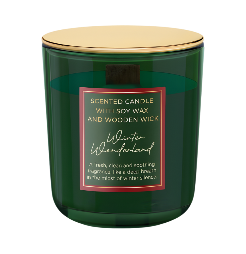 Festliche hochwertige Duftkerze Winter Wonderland – Best Bougie langanhaltender Winterduft