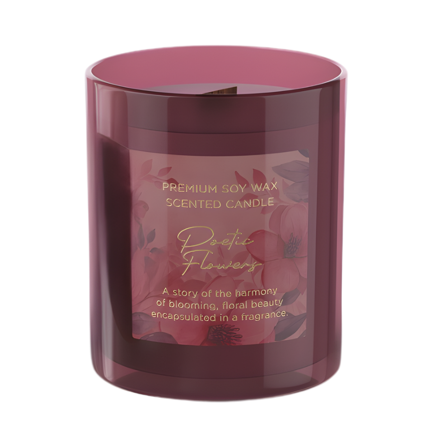 Elegante hochwertige Duftkerze Poetic Flowers – Best Bougie exklusive Blumen-Edition