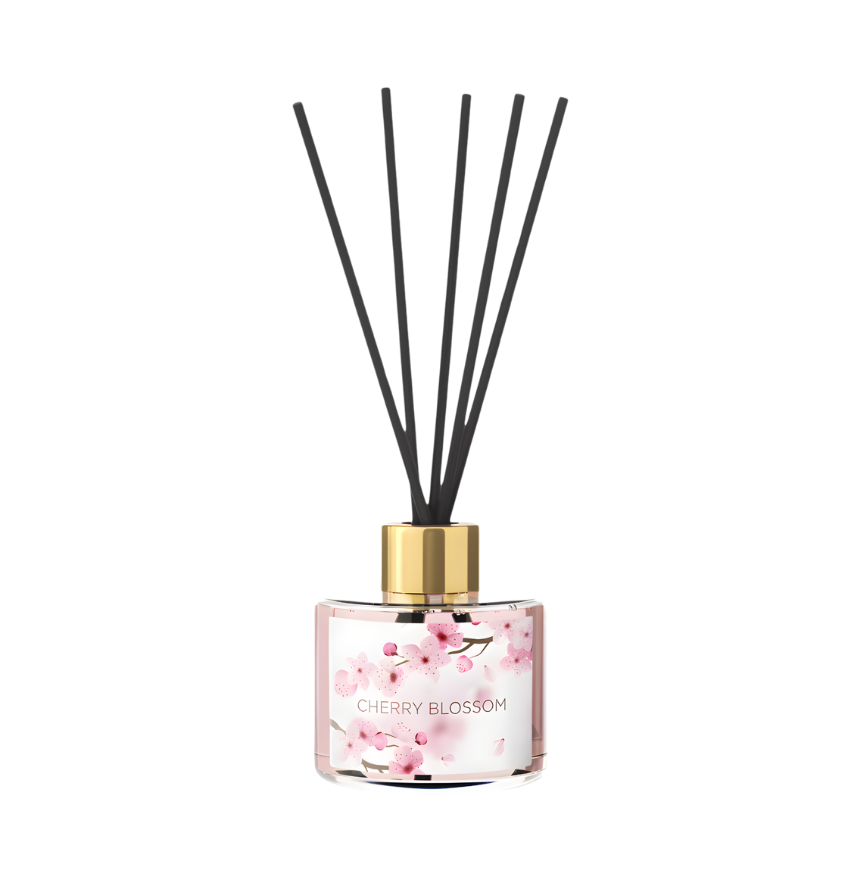 Raumduft Diffuser Cherry Blossom mit Rattanstäbchen – langanhaltende Frische von Best Bougie