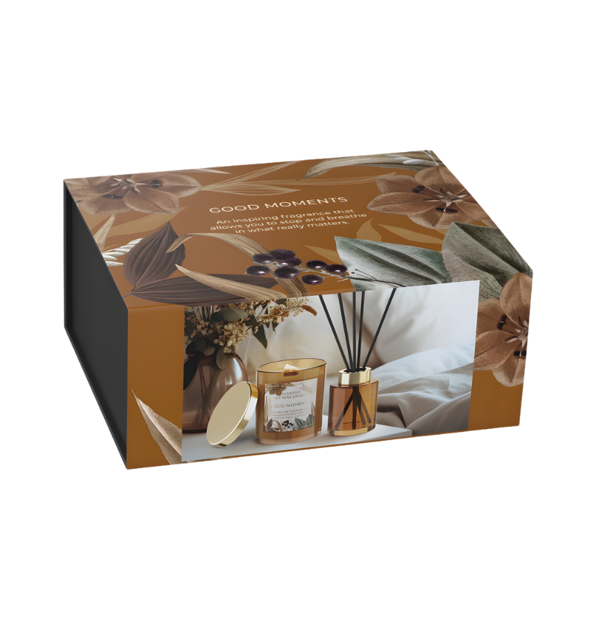 Hochwertiges Geschenkset Good Moments mit Kerze und Diffuser – Best Bougie Wellness-Geschenk