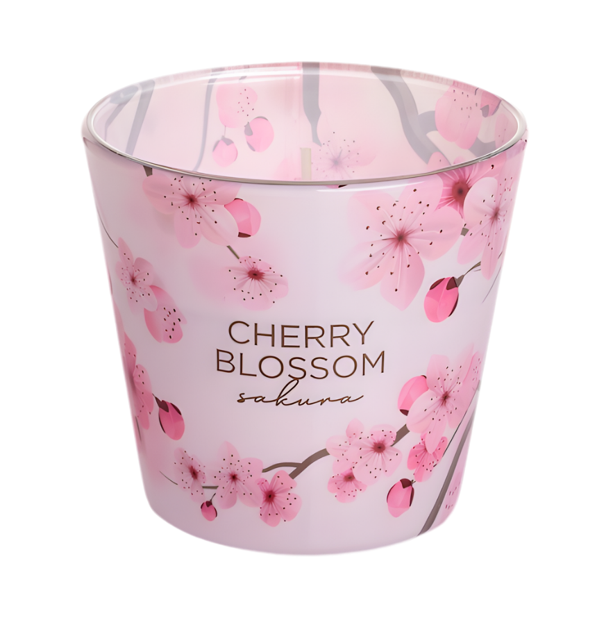 Florale hochwertige Duftkerze Cherry Blossom mit Frühlingsduft – Best Bougie Design-Kerze
